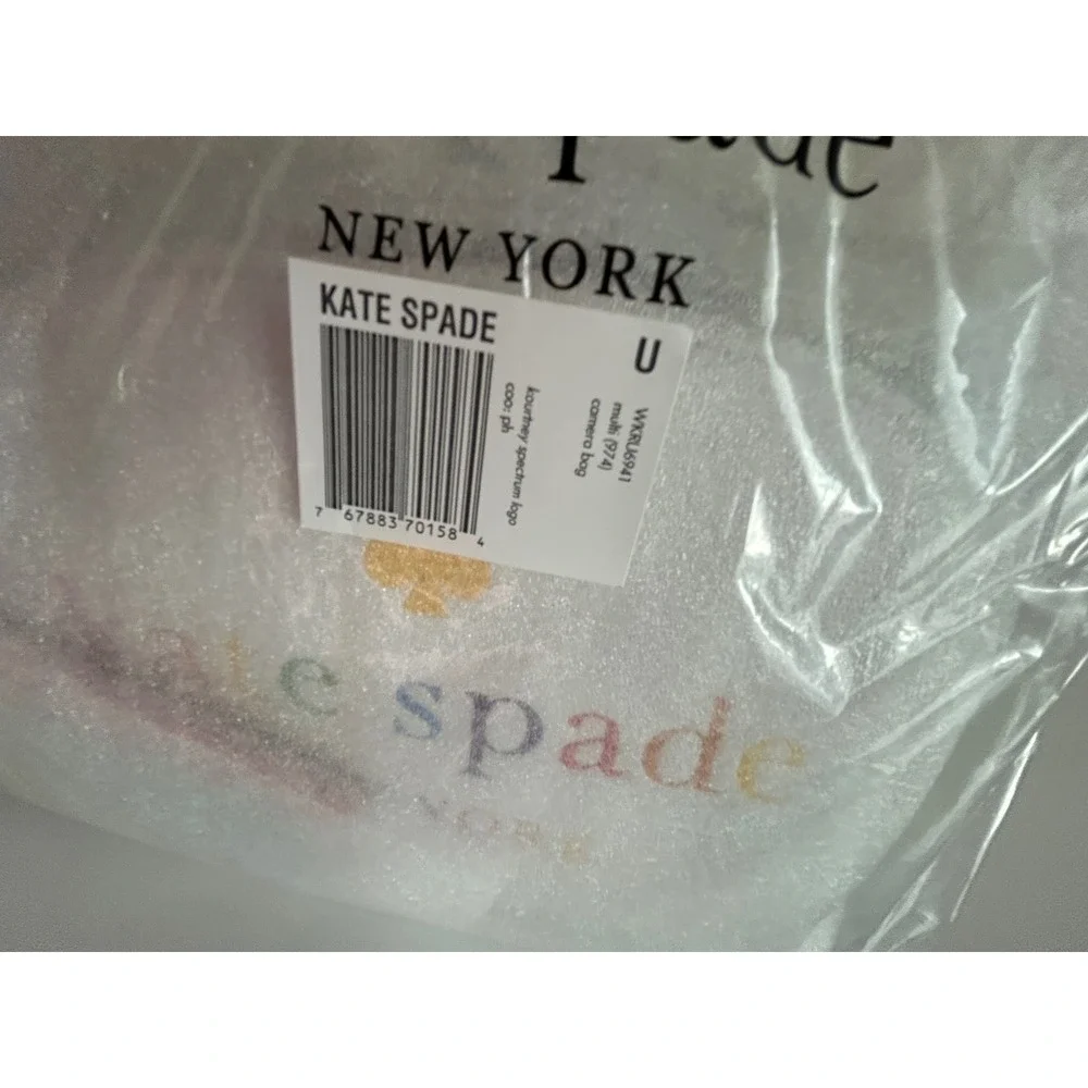 Kate Spade Kourtney‎ Spectrum Logo Camera Bag White Rainbow WKRU6941 Crossbody